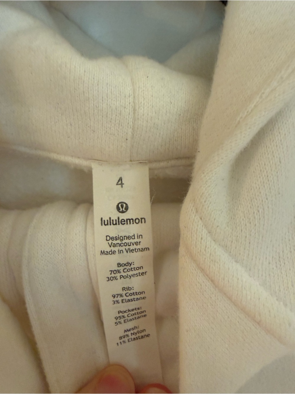 Lululemon Scuba Full Zip Hoodie White 4 - Picture 2 of 5